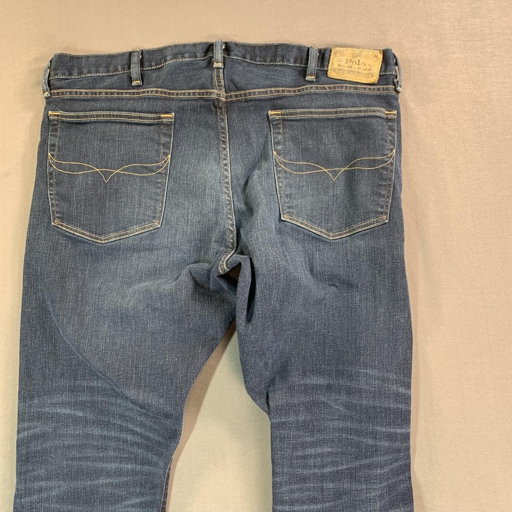 Polo Ralph Lauren Varick Slim Straight Jeans Mens 40x32 Blue Stretch Denim
